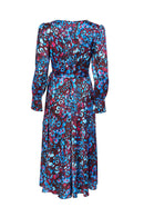 Print Flared Dress - French Blue