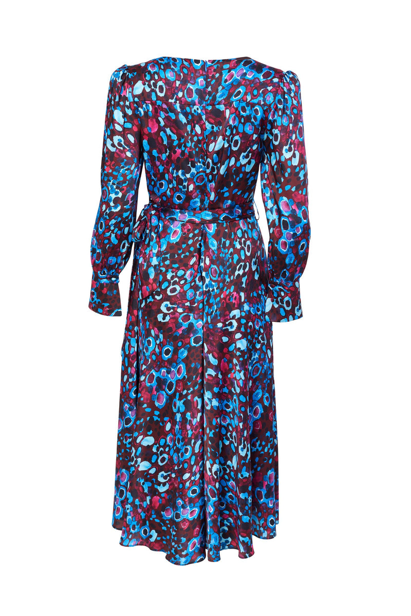 Print Flared Dress - French Blue