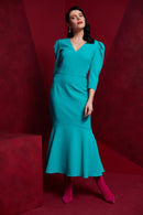 Frill Hem Plain Dress - Capri