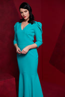 Frill Hem Plain Dress - Capri