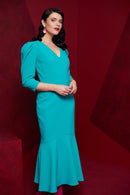 Frill Hem Plain Dress - Capri