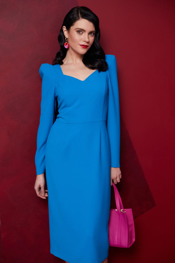 Sweetheart Neckline Dress - Turquoise