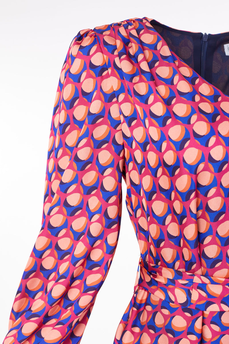 Tie Belt Full Dress - Coral