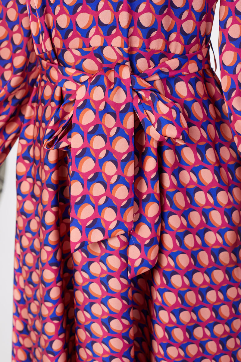 Tie Belt Full Dress - Coral