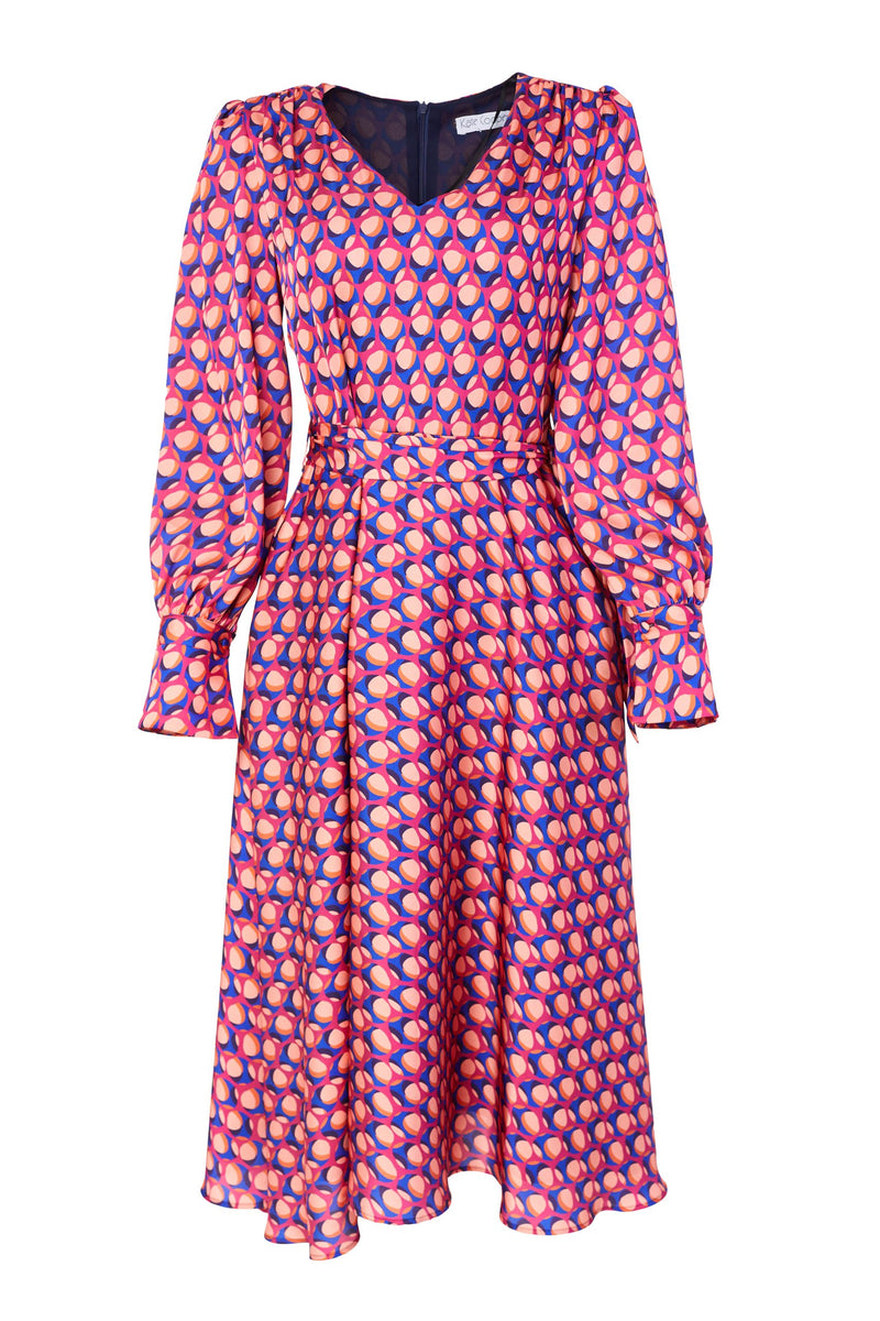 Tie Belt Full Dress - Coral