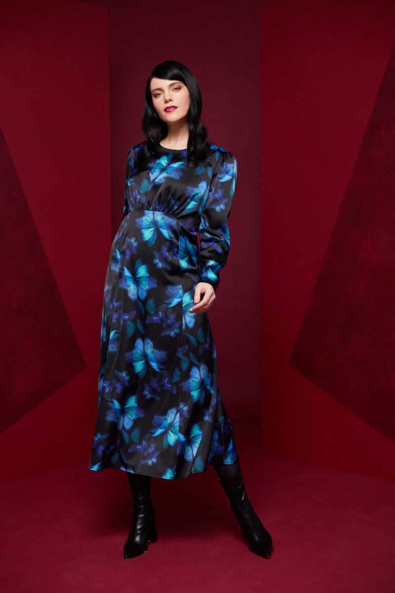 Butterfly Print Dress - Capri