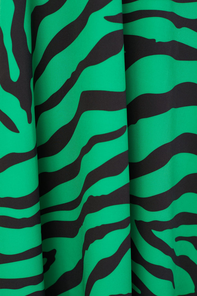 Kate Cooper Zebra Print Full Dress - Black/kelly Green
