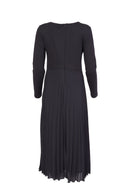 Pleated Flared Dress - Black
