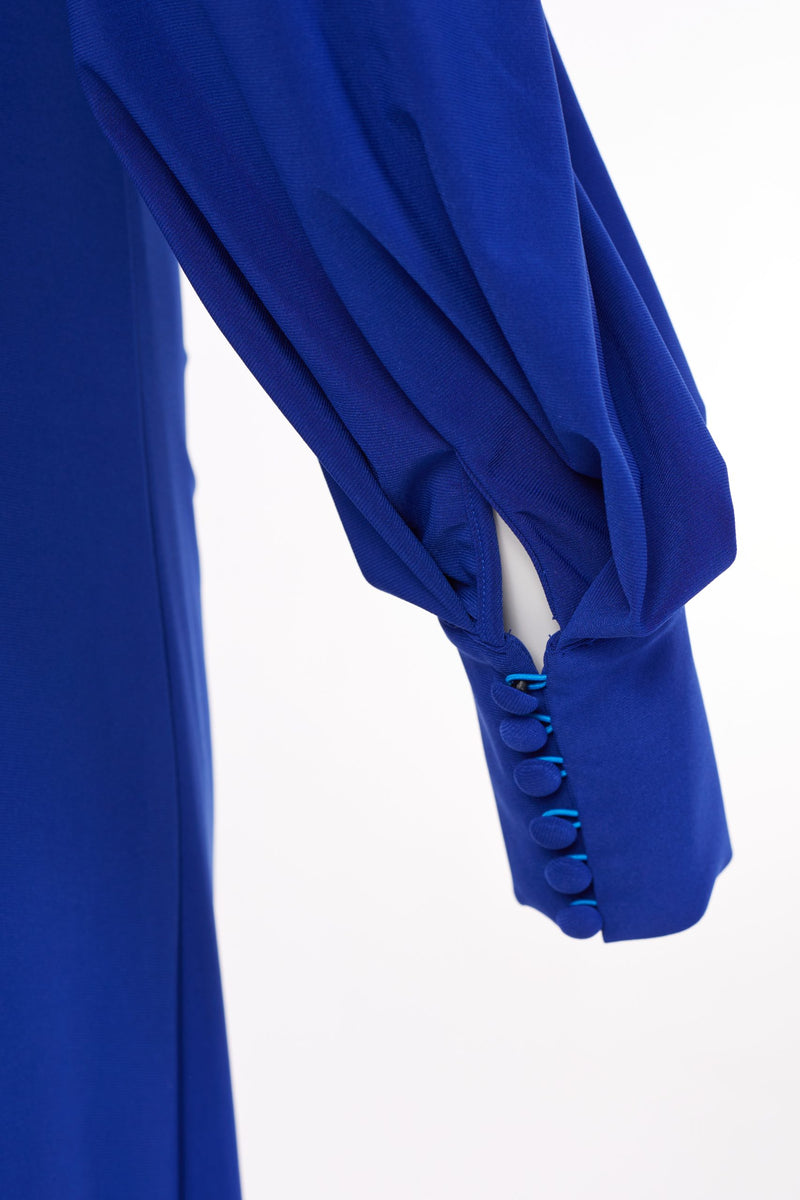 Drape Front Jersey Dress - Royal Blue