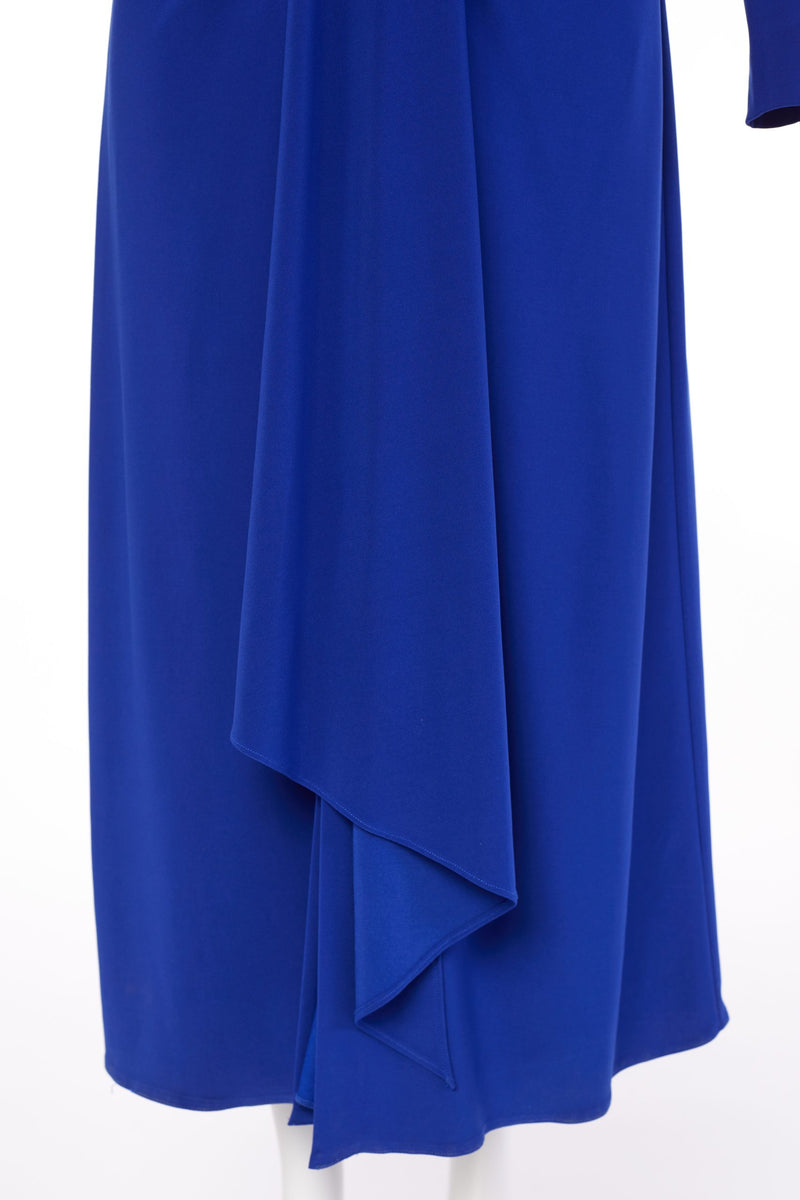 Drape Front Jersey Dress - Royal Blue