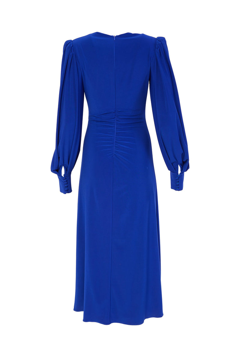 Drape Front Jersey Dress - Royal Blue