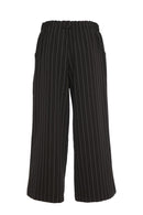 Pinstripe Wide Leg Trouser - Black/white