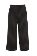 Pinstripe Wide Leg Trouser - Black/white