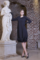 Ruffle Hem Dress - Black