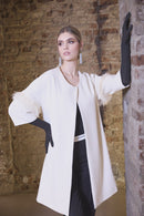 Feather Sleeve Coat - Linen