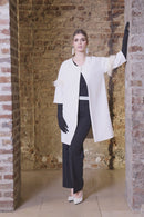 Feather Sleeve Coat - Linen