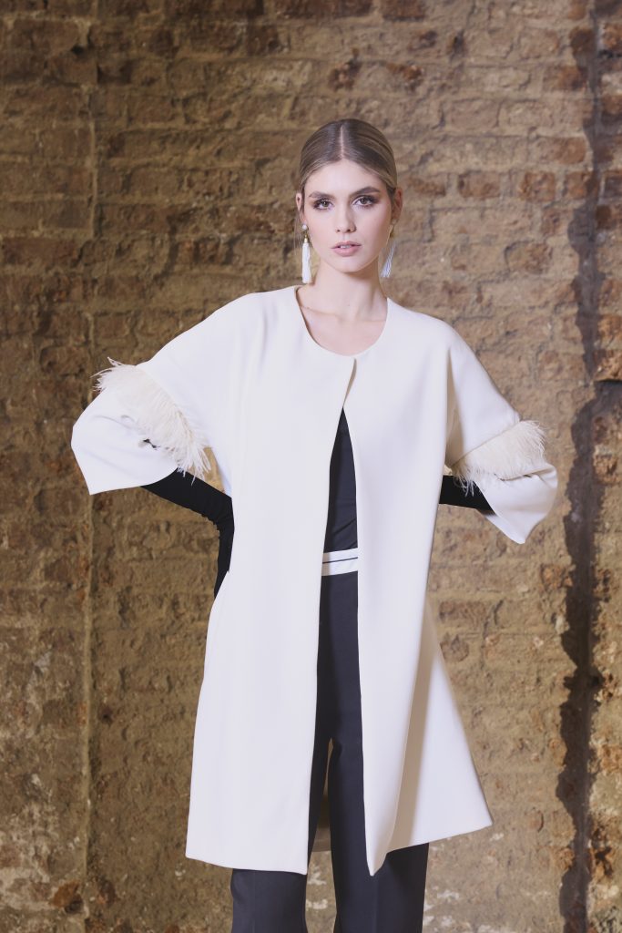 Feather Sleeve Coat - Linen