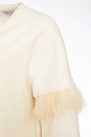 Feather Sleeve Coat - Linen