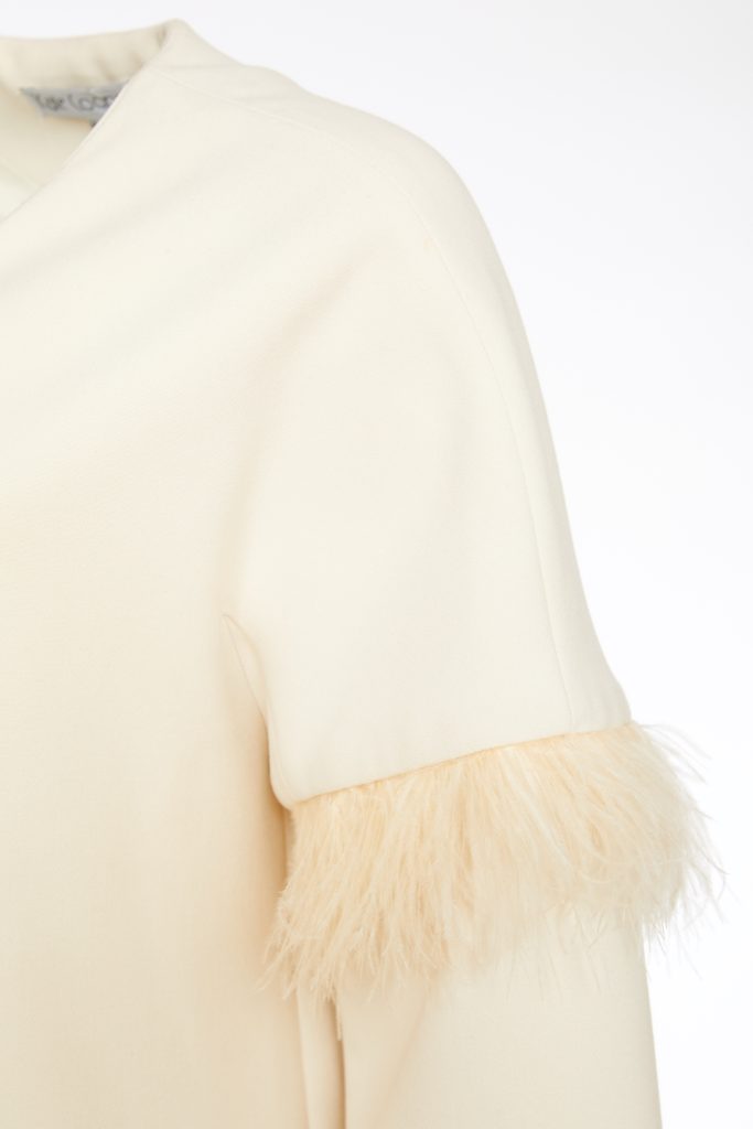 Feather Sleeve Coat - Linen