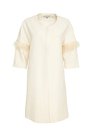 Feather Sleeve Coat - Linen