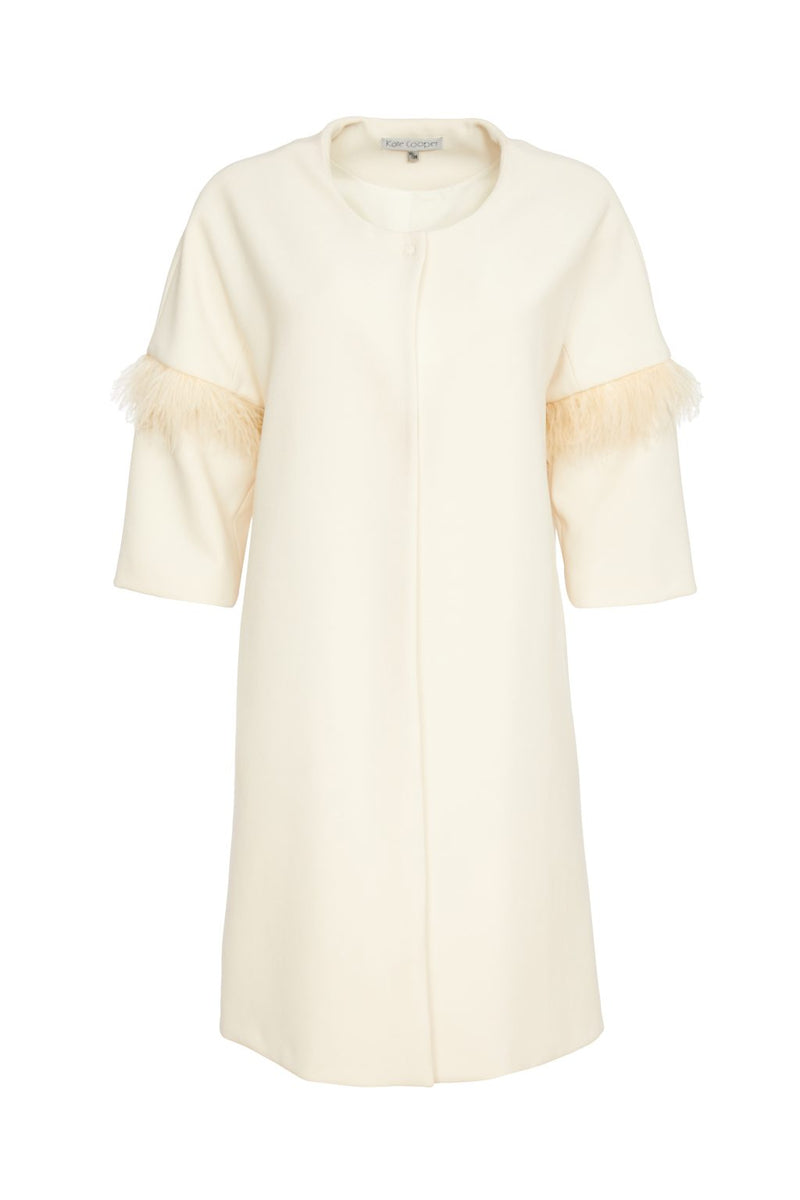 Feather Sleeve Coat - Linen