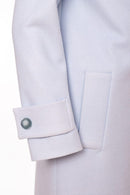 Wool Mix Coat Sleeve Tabs - Ocean Blue