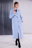 Wool Mix Coat Sleeve Tabs - Ocean Blue