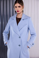 Wool Mix Coat Sleeve Tabs - Ocean Blue