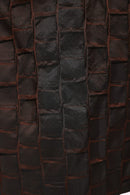 Embossed Square Jaquard Coat - Choc