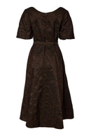 Embossed Square Jaquard Dress - Choc