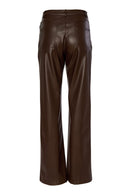 Slim Leg Leatherette Trouser - Choc
