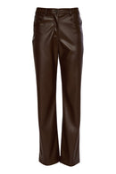 Slim Leg Leatherette Trouser - Choc