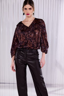Slim Leg Leatherette Trouser - Choc