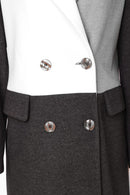 Wool Mix Coat - Cream/silver