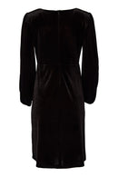 Velvet Dress With Bow - Black