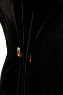 Pleated Velvet Dress - Choc