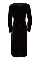 Pleated Velvet Dress - Choc