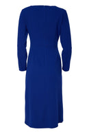 Round Neck Plain Dress - Dazzling Blue