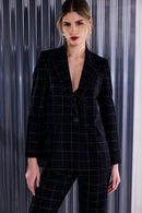 Lurex Check Blazer - Black/silver