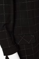Lurex Check Blazer - Black/silver