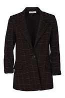 Lurex Check Blazer - Black/silver