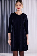 Round Neck Dress - Navy
