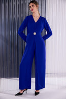 Clasp Closing Jumpsuit - Royal Blue