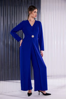 Clasp Closing Jumpsuit - Royal Blue