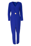Clasp Closing Jumpsuit - Royal Blue