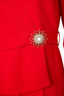 Jumpsuit With Wrap Detail - Poppy Red