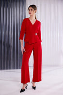 Jumpsuit With Wrap Detail - Poppy Red