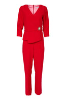 Jumpsuit With Wrap Detail - Poppy Red