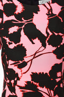 Print Dress W/Wrap Sleeve - Blush/black