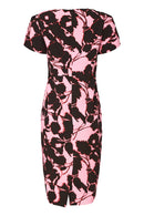 Print Dress W/Wrap Sleeve - Blush/black